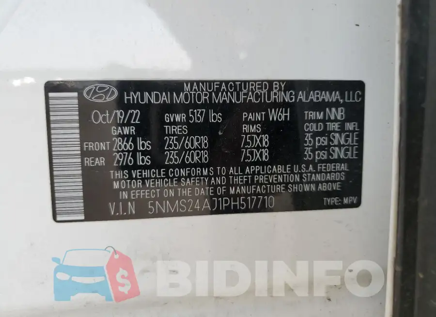 5NMS24AJ1PH517710 Photo# 13