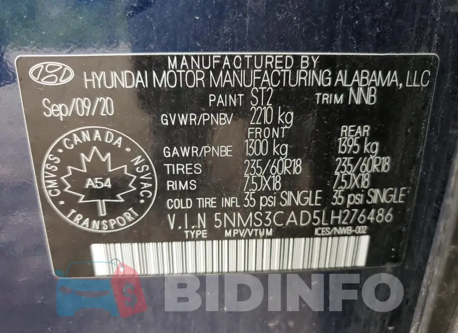 5NMS3CAD5LH276486 Photo# 14