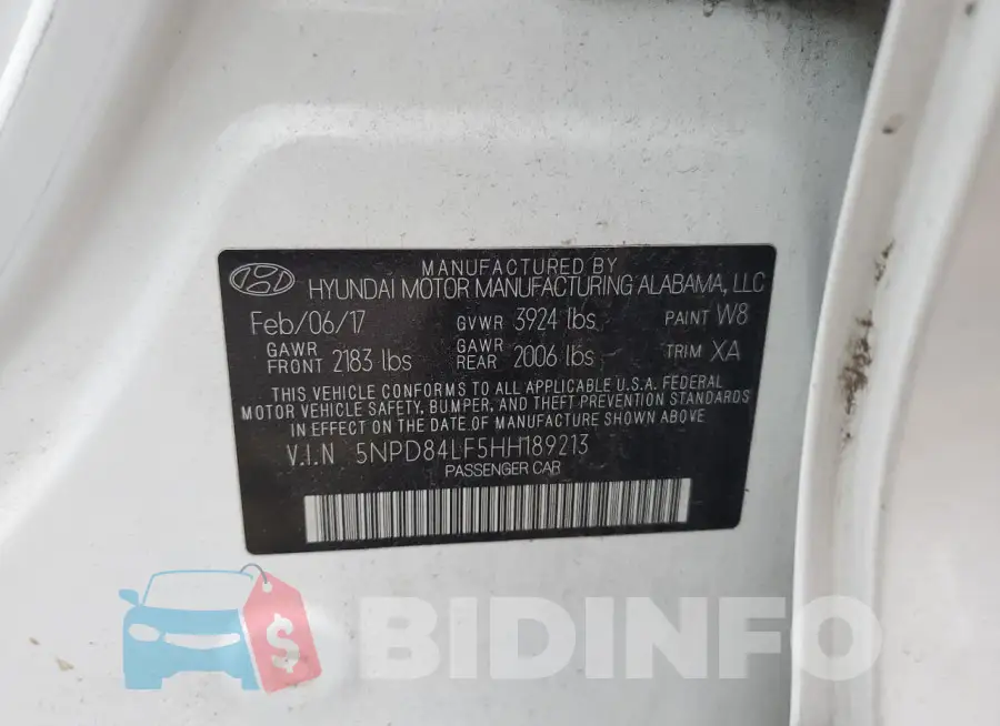 5NPD84LF5HH189213 Photo# 12