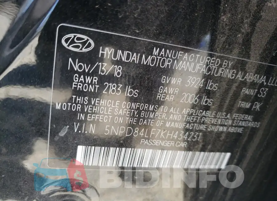 5NPD84LF7KH434231 Photo# 12