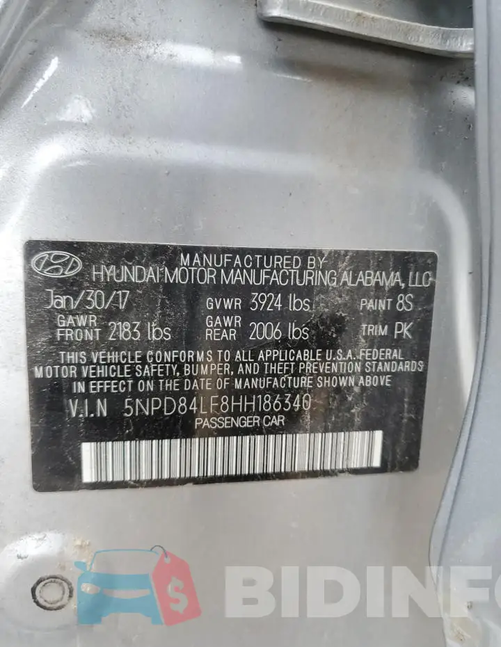 5NPD84LF8HH186340 Photo# 12