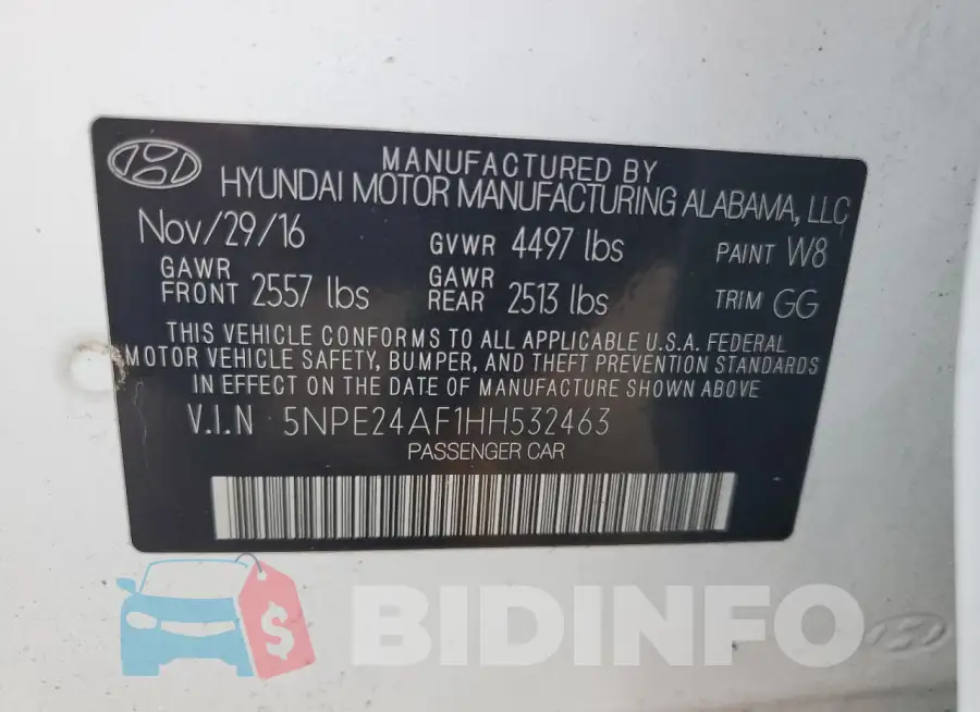 5NPE24AF1HH532463 Photo# 13