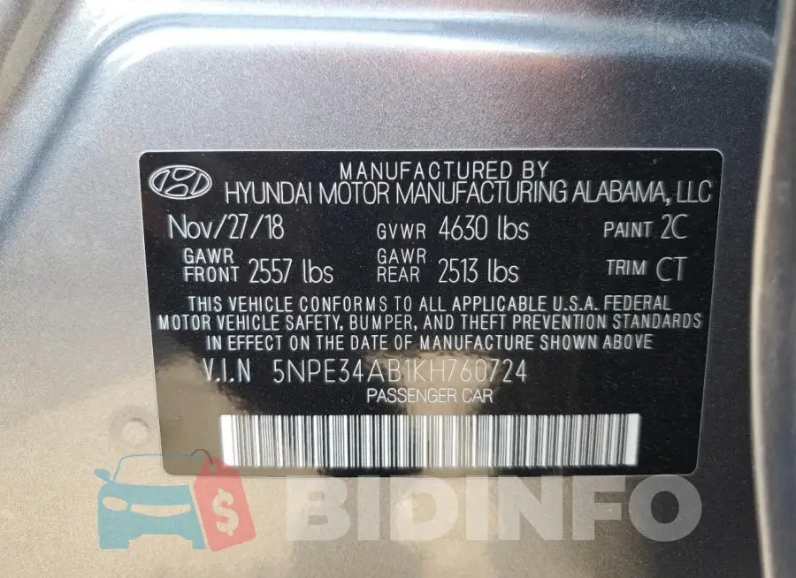 5NPE34AB1KH760724 Photo# 12