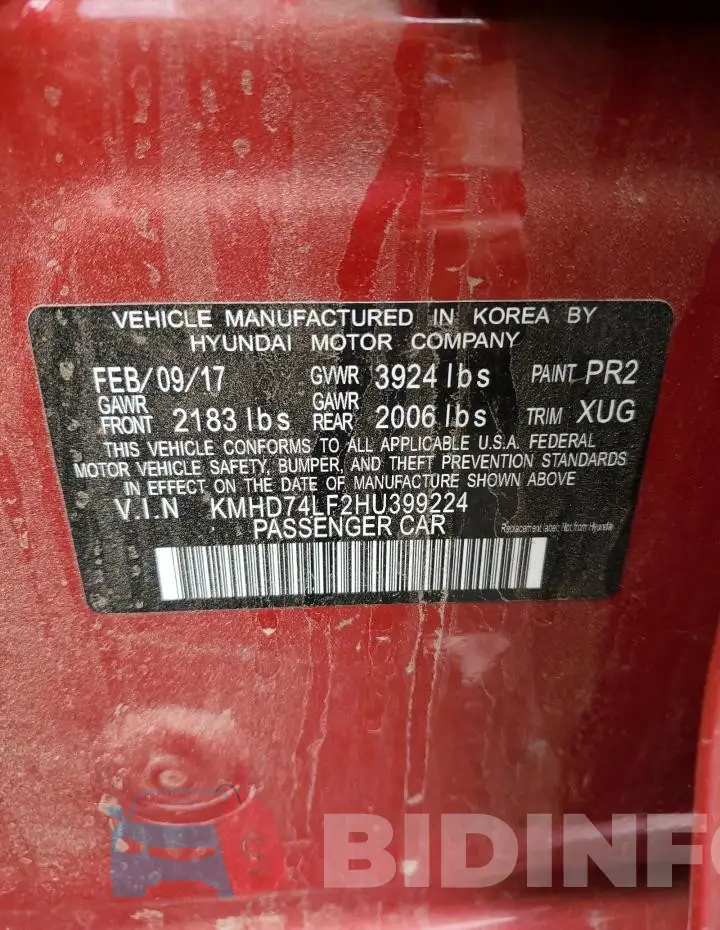 KMHD74LF2HU399224 Photo# 12