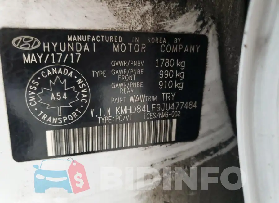 KMHD84LF9JU477484 Photo# 13