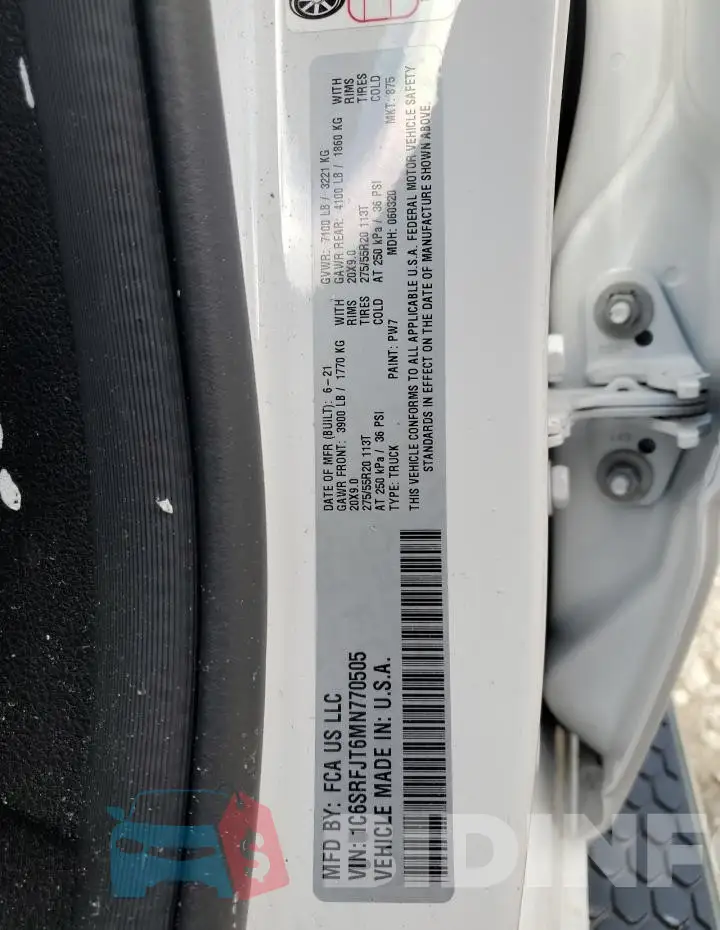1C6SRFJT6MN770505 Photo# 12