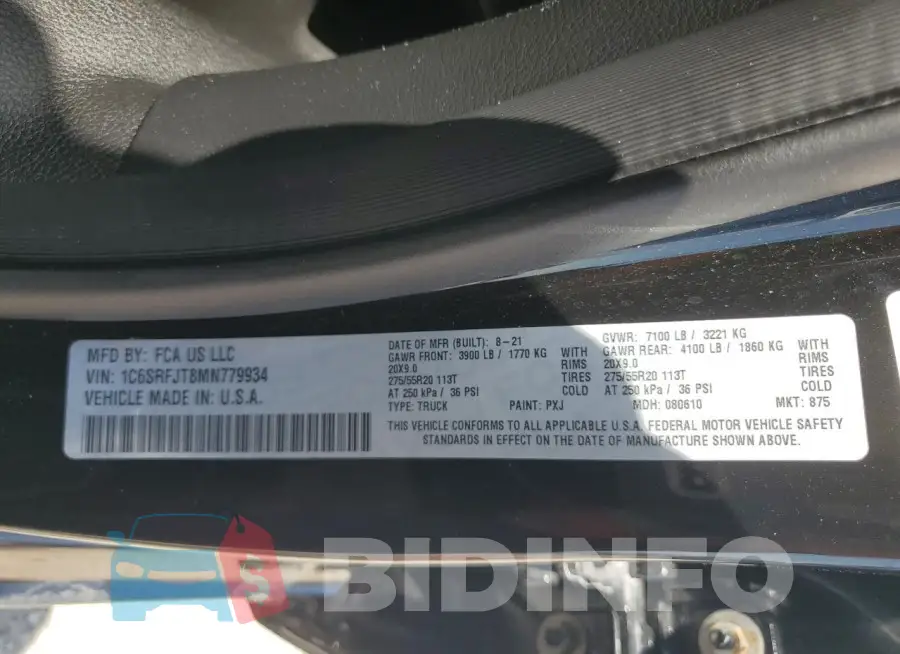 1C6SRFJT8MN779934 Photo# 13