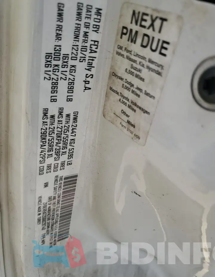 ZFBERFAT2G6B29748 Photo# 13