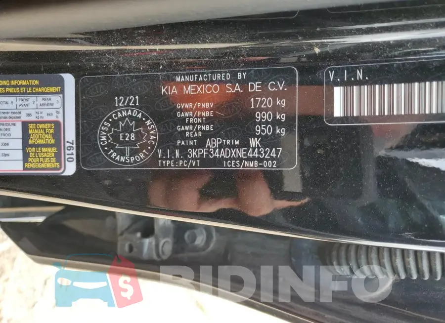 3KPF34ADXNE443247 Photo# 13