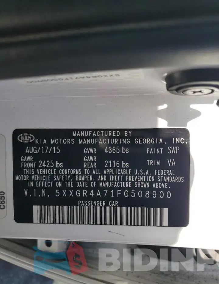 5XXGR4A71FG508900 Photo# 12
