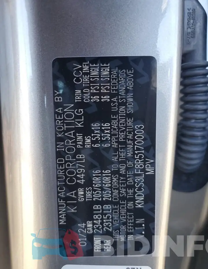 KNDCS3LF8R5170003 Photo# 13