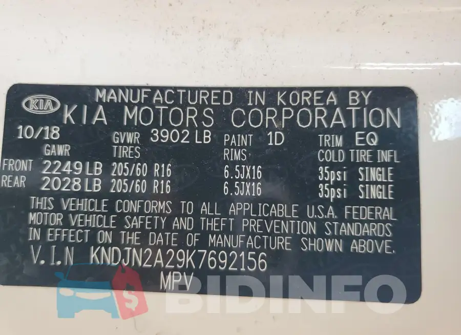KNDJN2A29K7692156 Photo# 12