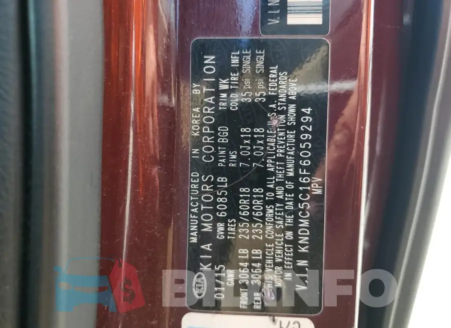 KNDMC5C16F6059294 Photo# 13