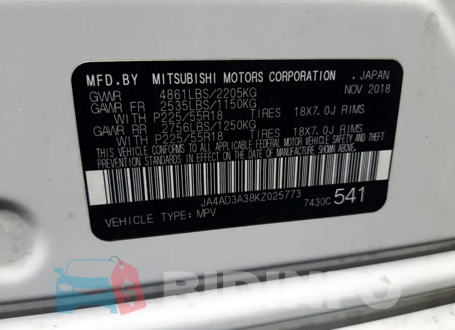 JA4AD3A38KZ025773 Photo# 12