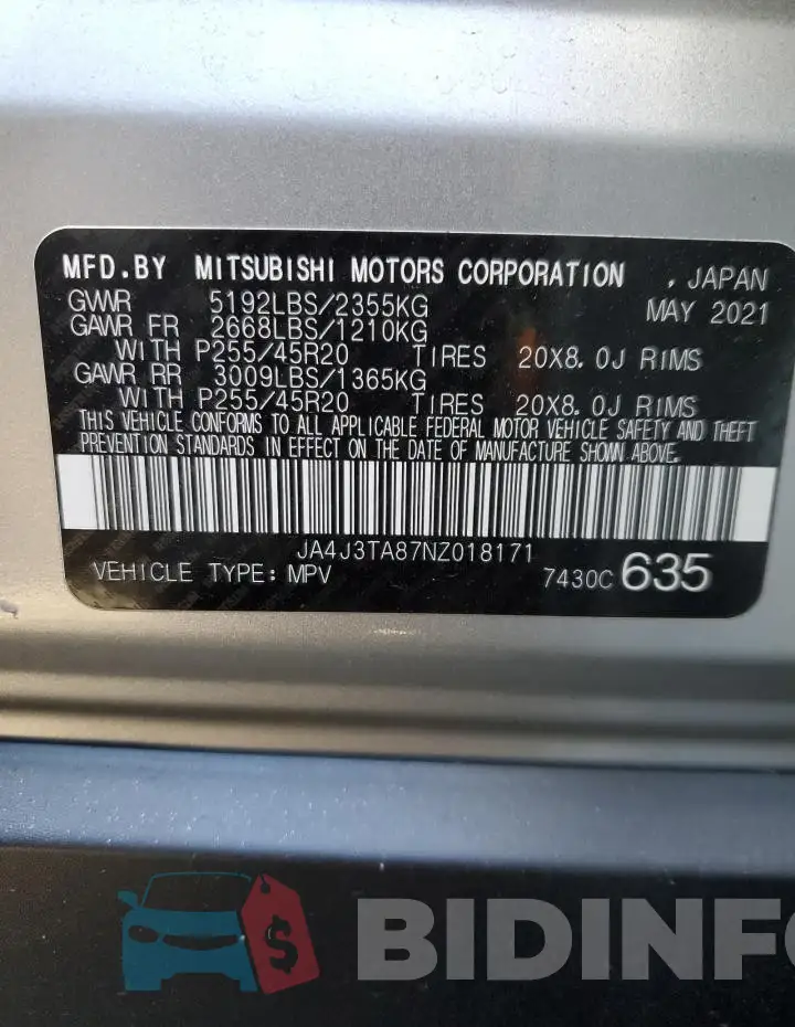 JA4J3TA87NZ018171 Photo# 13