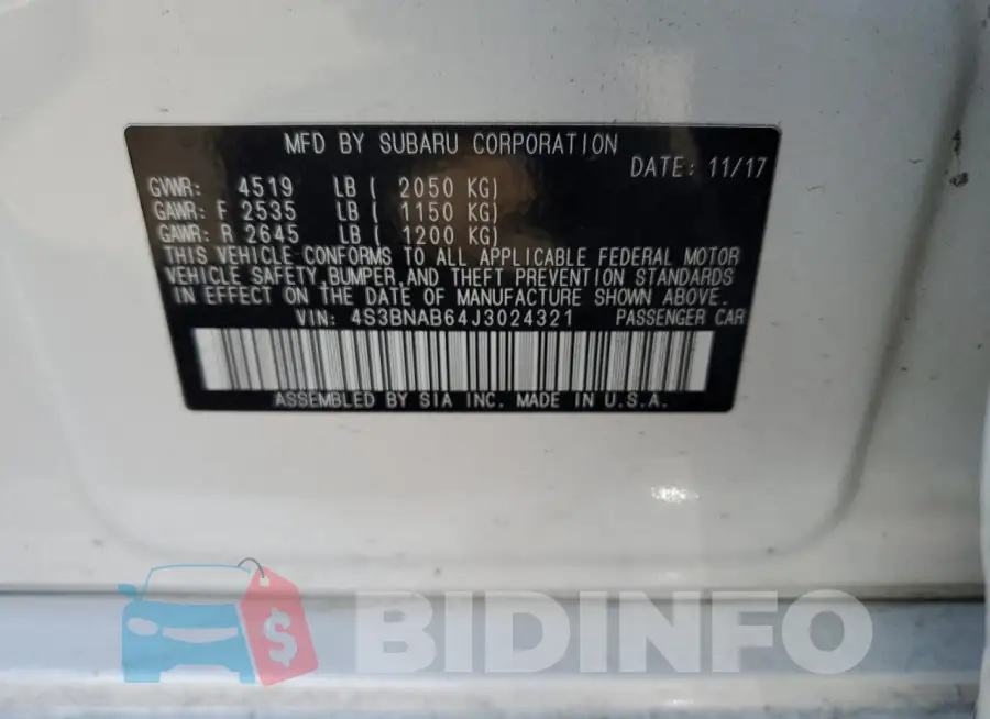 4S3BNAB64J3024321 Photo# 12