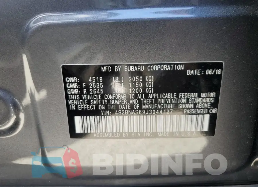 4S3BNAS69J3044127 Photo# 12