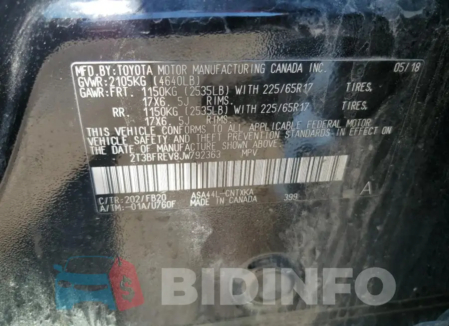 2T3BFREV8JW792363 Photo# 14
