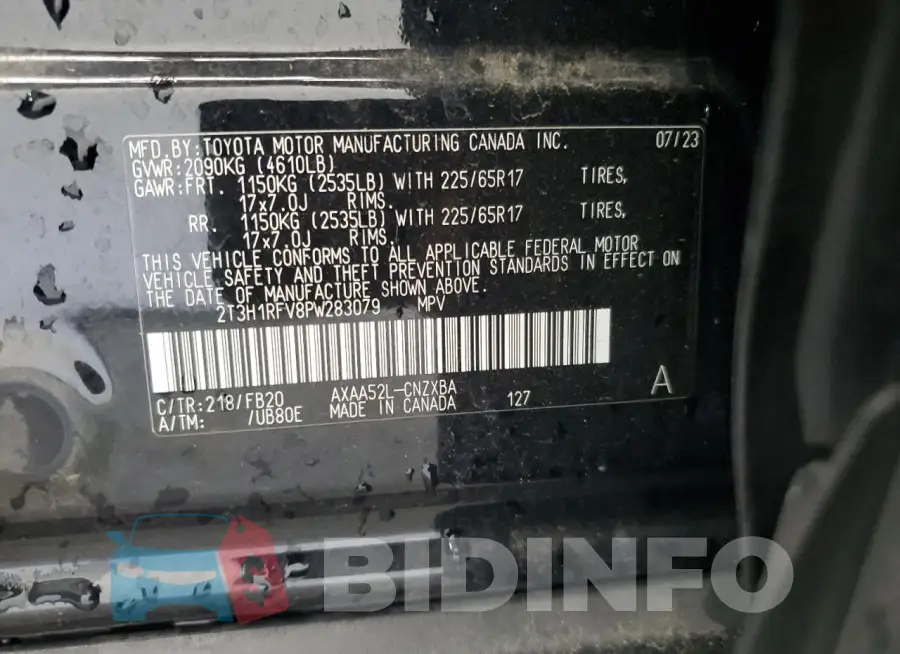 2T3H1RFV8PW283079 Photo# 14