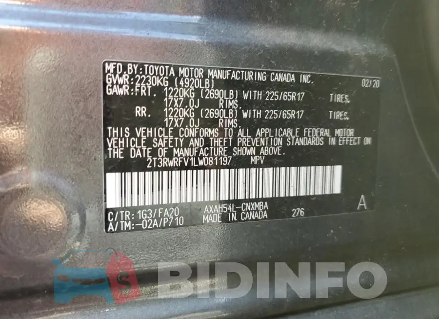 2T3RWRFV1LW081197 Photo# 12