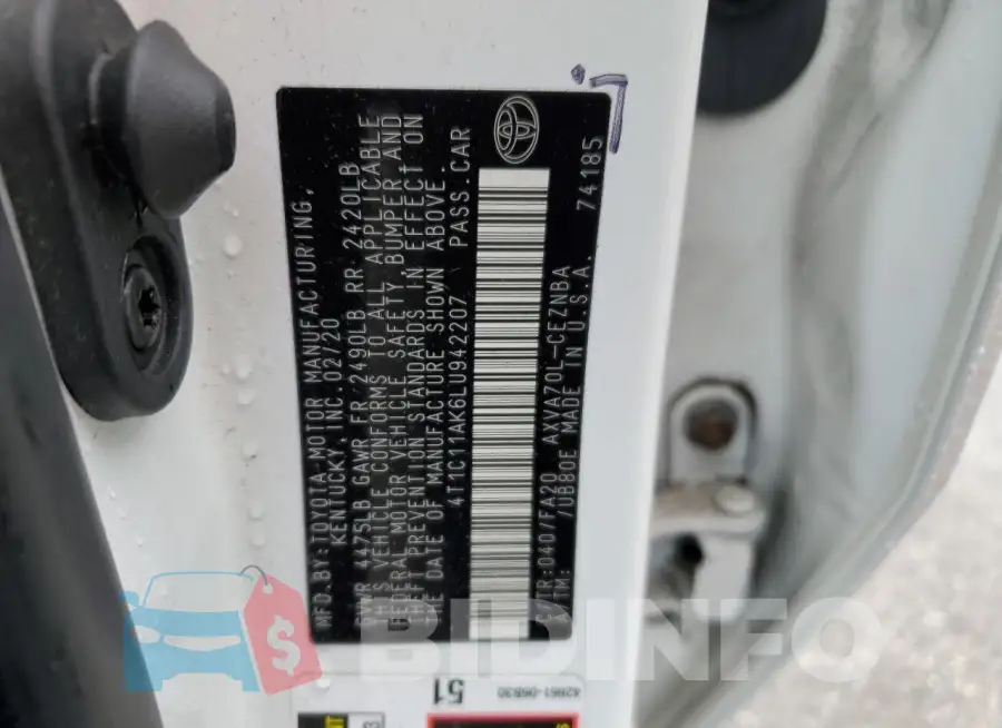 4T1C11AK6LU942207 Photo# 12