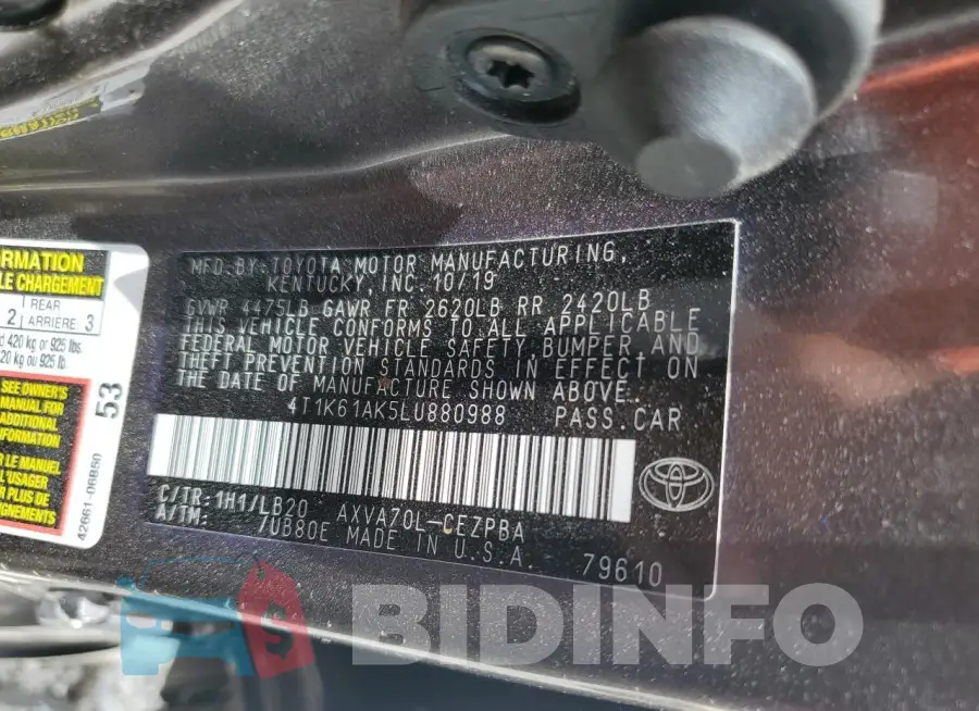 4T1K61AK5LU880988 Photo# 13