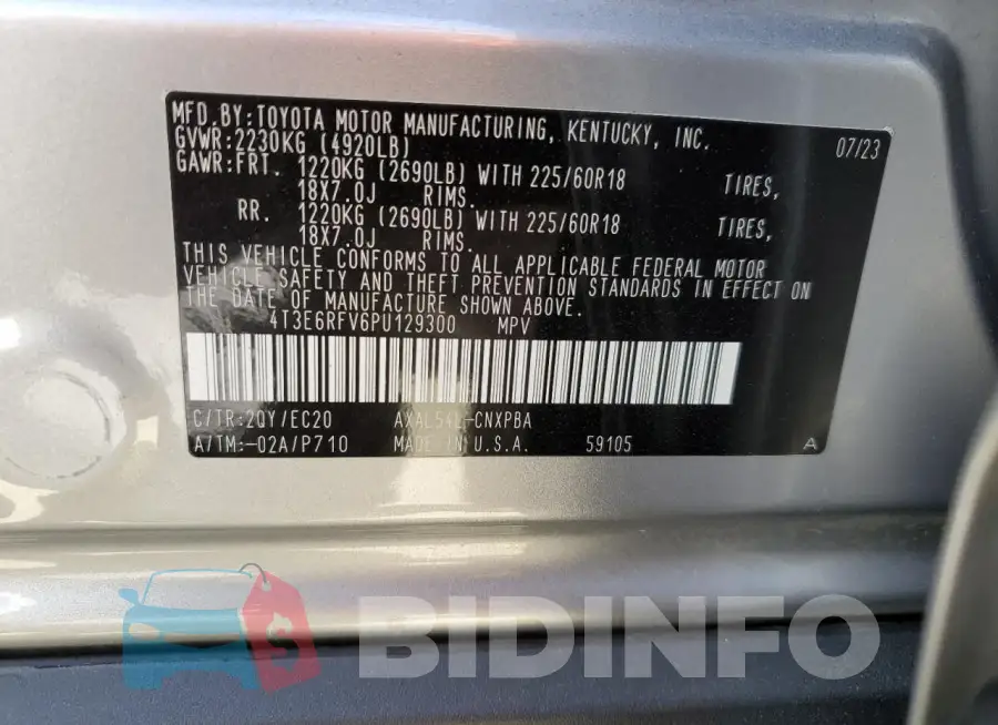 4T3E6RFV6PU129300 Photo# 14