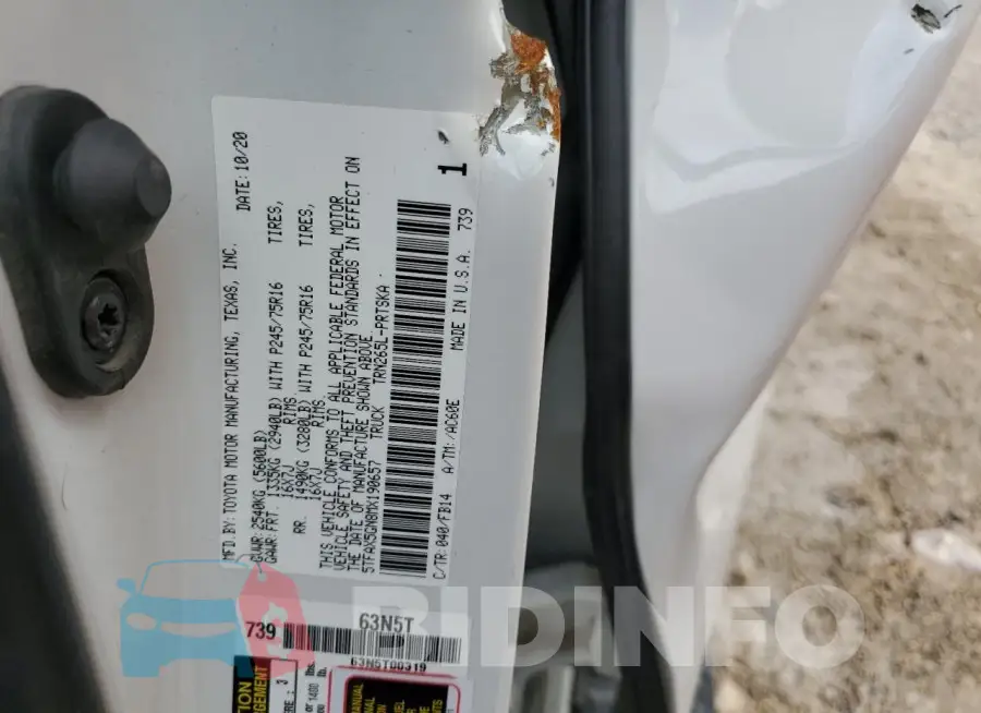 5TFAX5GN8MX190657 Photo# 12