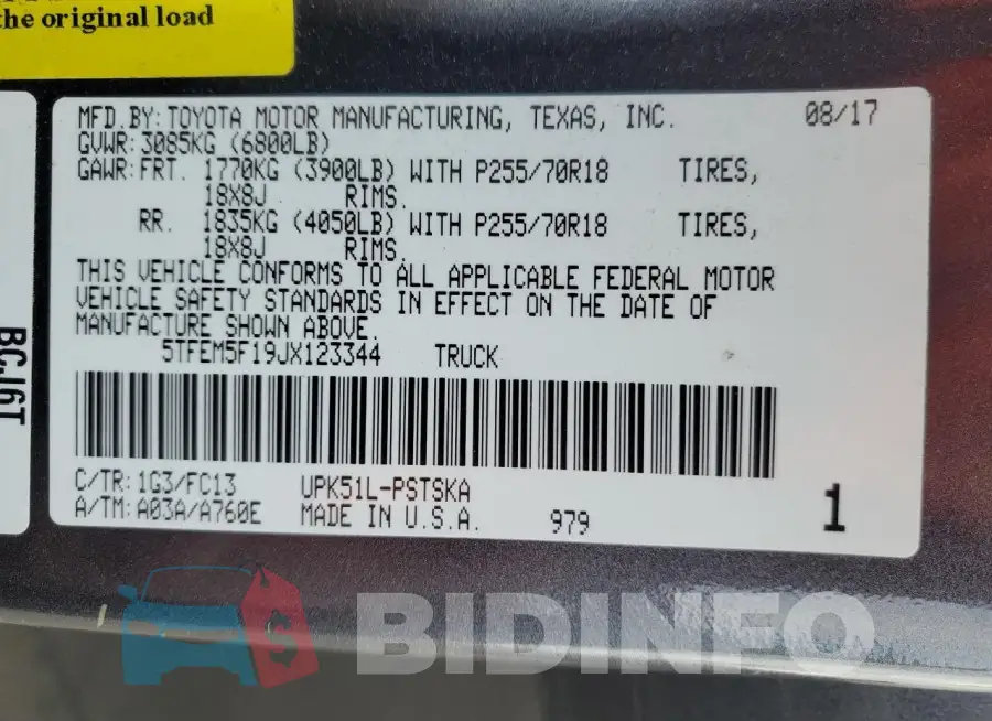 5TFEM5F19JX123344 Photo# 13