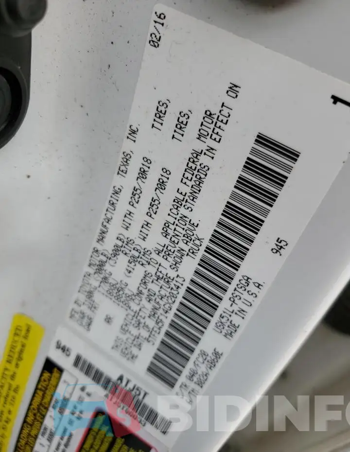 5TFEW5F14GX203413 Photo# 12