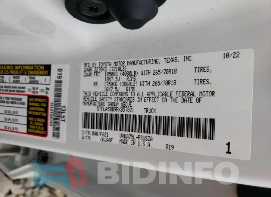 5TFLA5DB9PX057821 Photo# 13