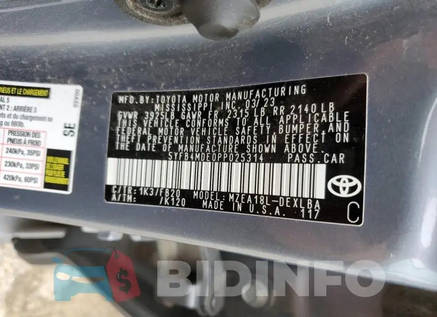 5YFB4MDE0PP025314 Photo# 13