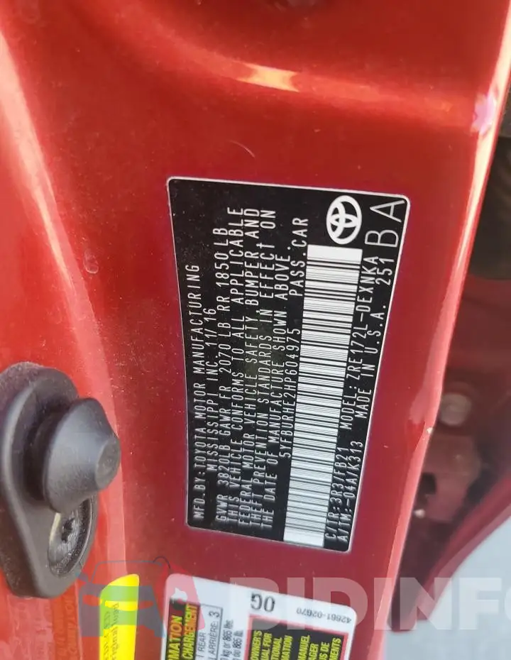 5YFBURHE2HP604975 Photo# 12