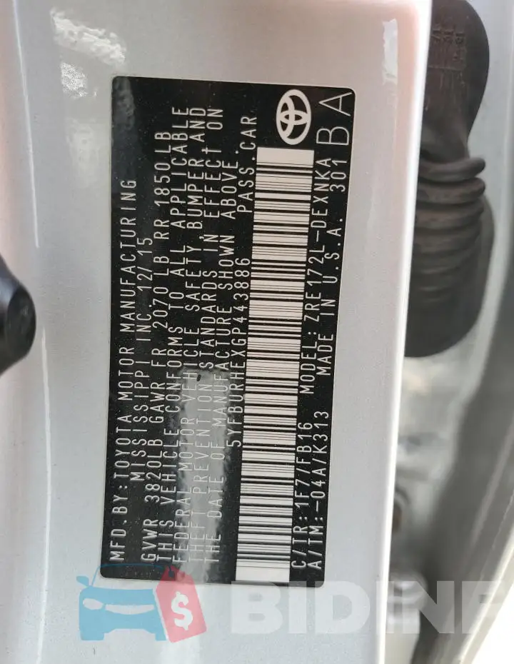 5YFBURHEXGP443886 Photo# 12