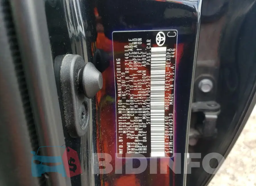 5YFDPRAEXLP045792 Photo# 12
