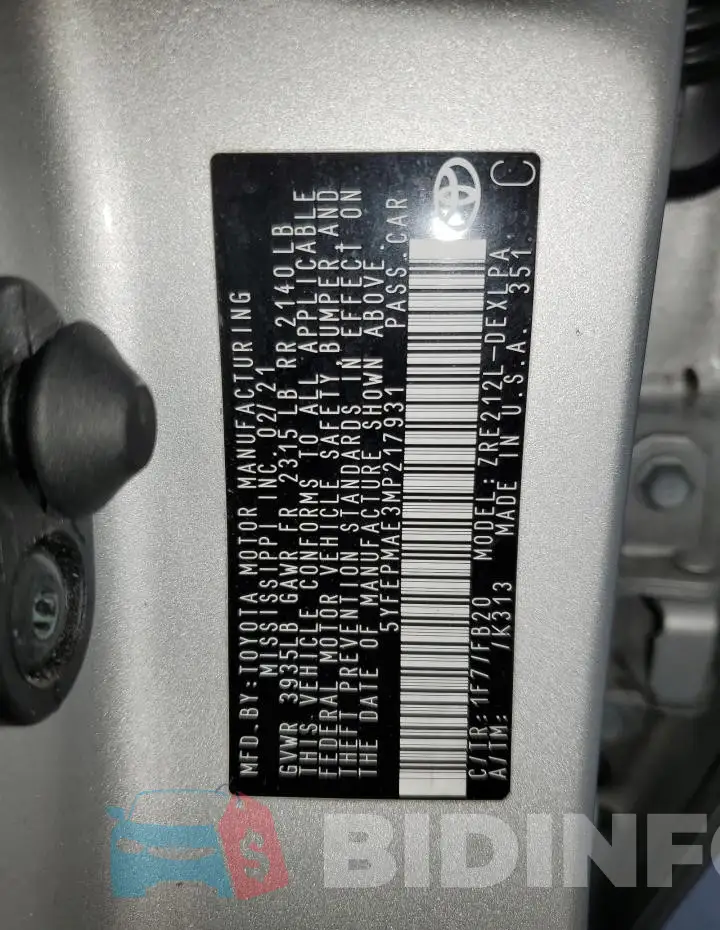 5YFEPMAE3MP217931 Photo# 13