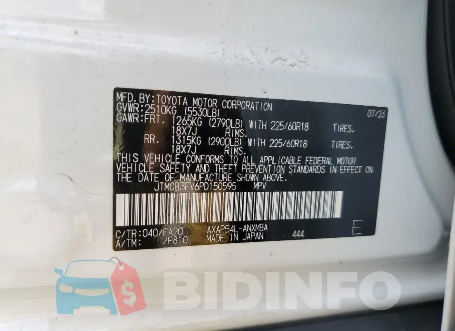 JTMCB3FV6PD150595 Photo# 13