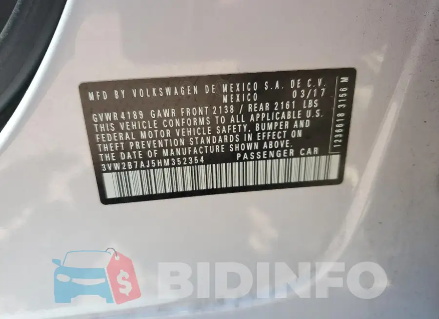 3VW2B7AJ5HM352354 Photo# 12