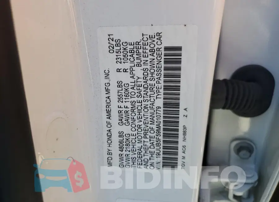 19UUB5F59MA010779 Photo# 12