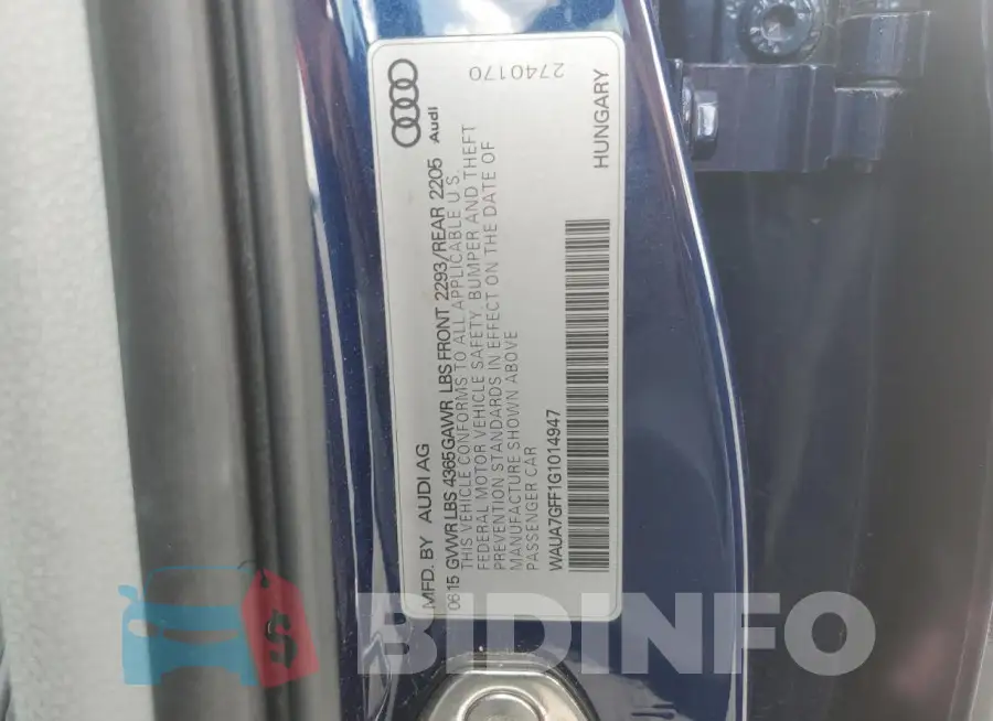 WAUA7GFF1G1014947 Photo# 12
