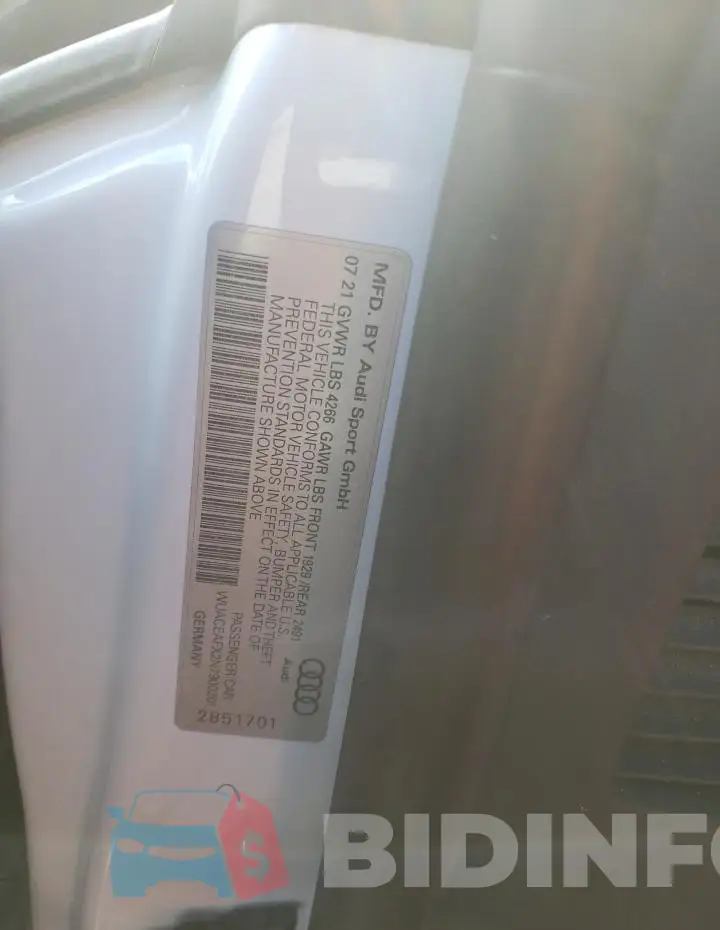 WUACEAFX2N7900201 Photo# 12