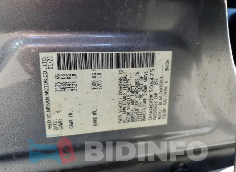 1N4AA6CV3MC506475 Photo# 12
