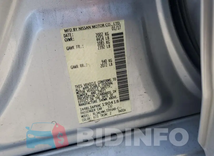 1N4BL3APXHC190418 Photo# 12