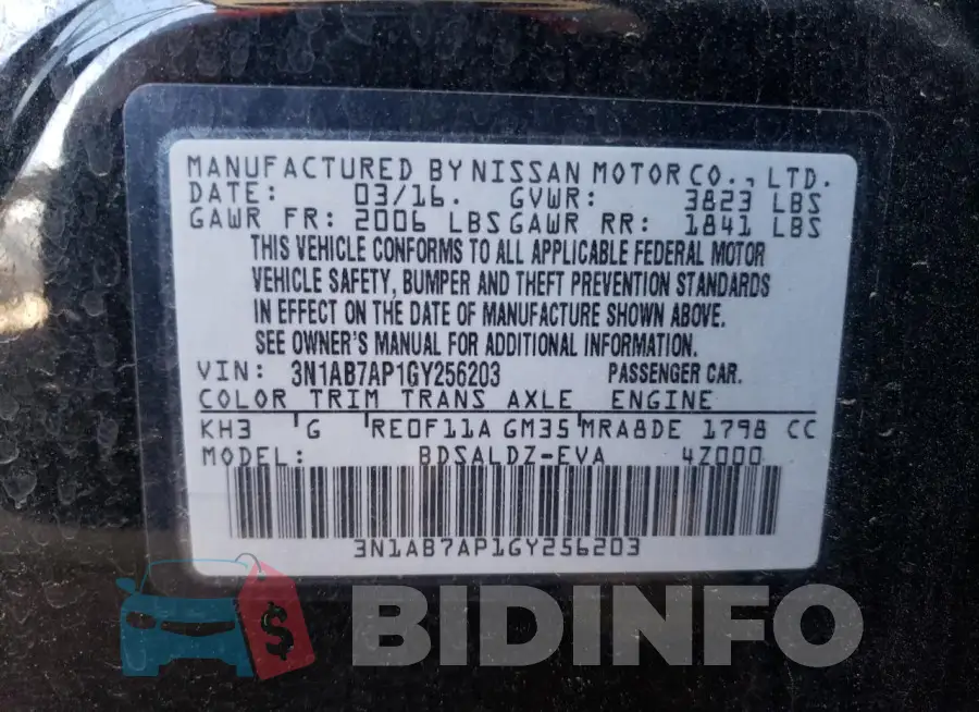 3N1AB7AP1GY256203 Photo# 12
