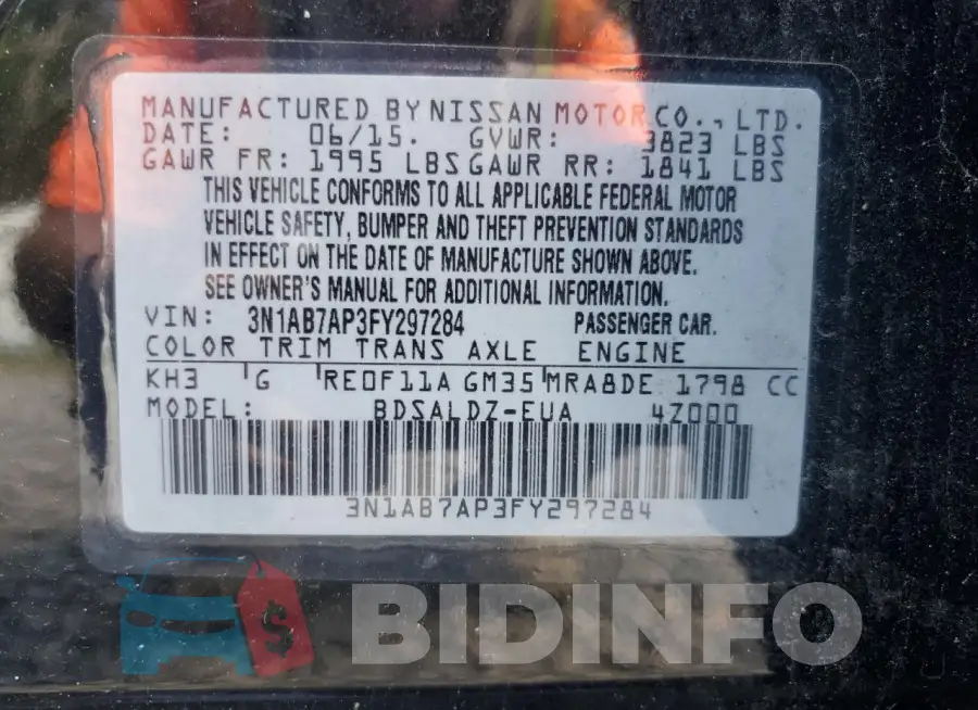 3N1AB7AP3FY297284 Photo# 12