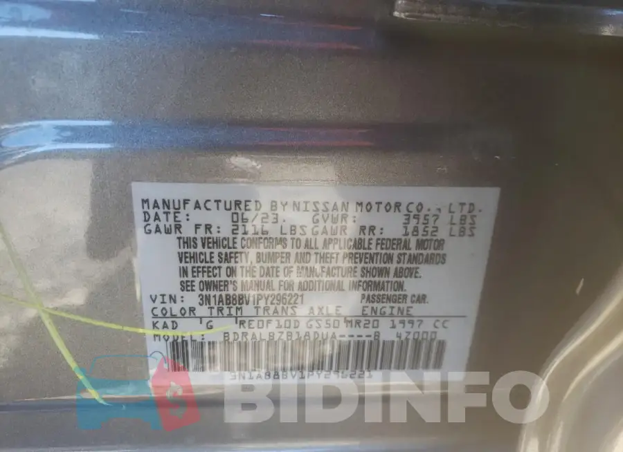 3N1AB8BV1PY296221 Photo# 12