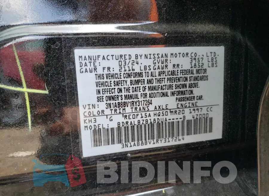 3N1AB8BV1RY317264 Photo# 12
