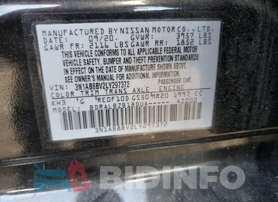 3N1AB8BV2LY297372 Photo# 12