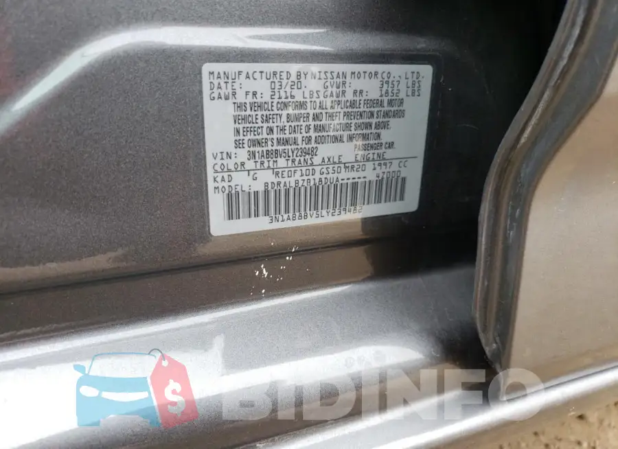 3N1AB8BV5LY239482 Photo# 12
