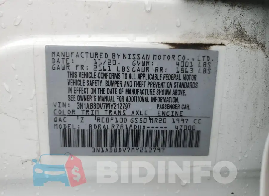 3N1AB8DV7MY212797 Photo# 12